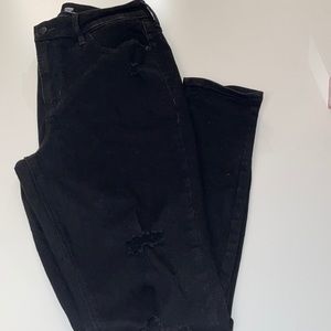 Distressed high waisted rockstar super skinny jean